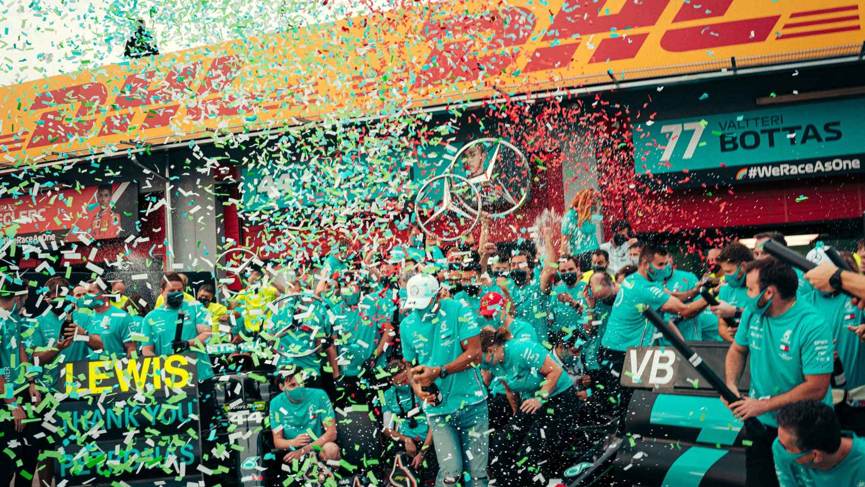 La celebración del título de Mercedes