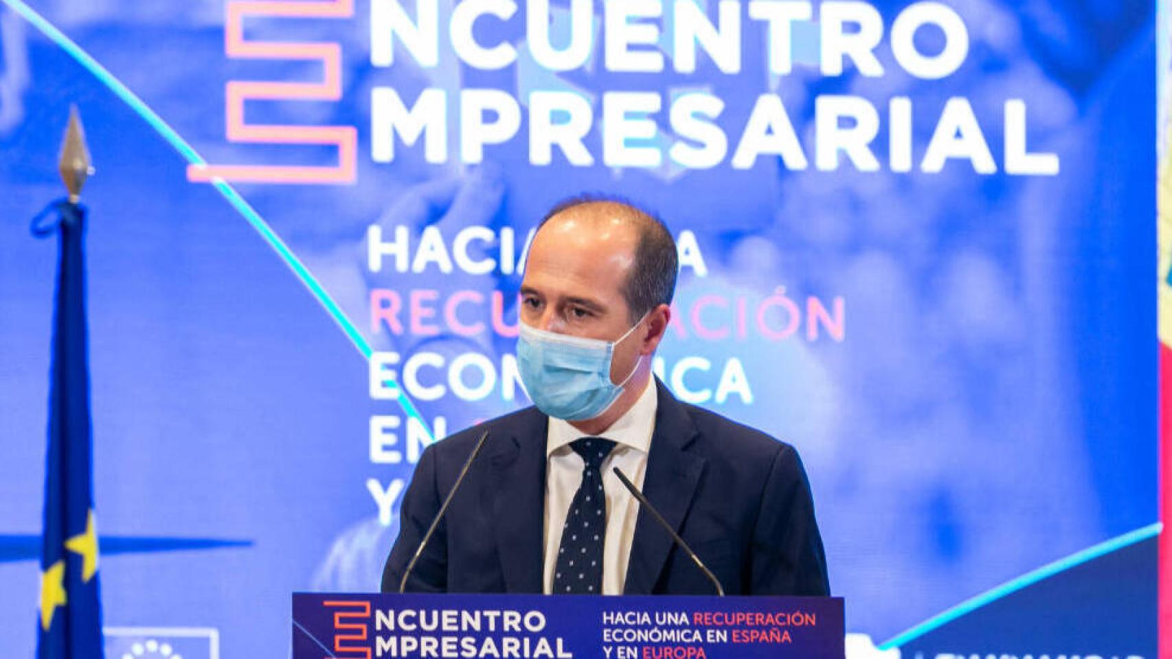 El alcalde de Guadalajara, Alberto Rojo, este lunes en su intervención en la clausura de un encuentro empresarial