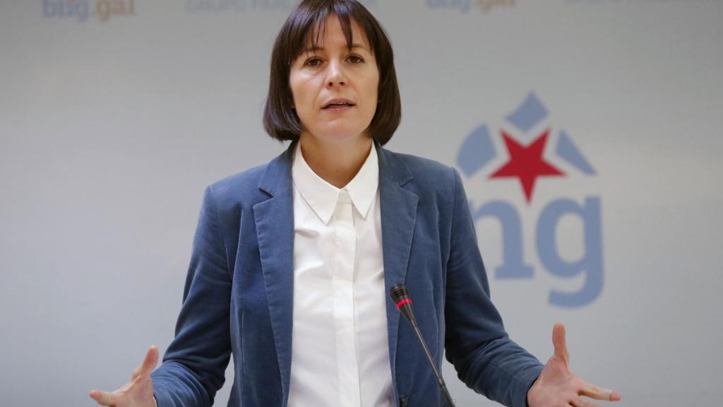 La portavoz nacional del BNG, Ana Pontón, durante una rueda de prensa.