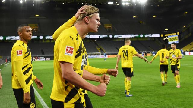 Erling Haaland, celebrando un gol