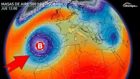 La borrasca formada en el golfo de Cádiz. Eltiempo.es