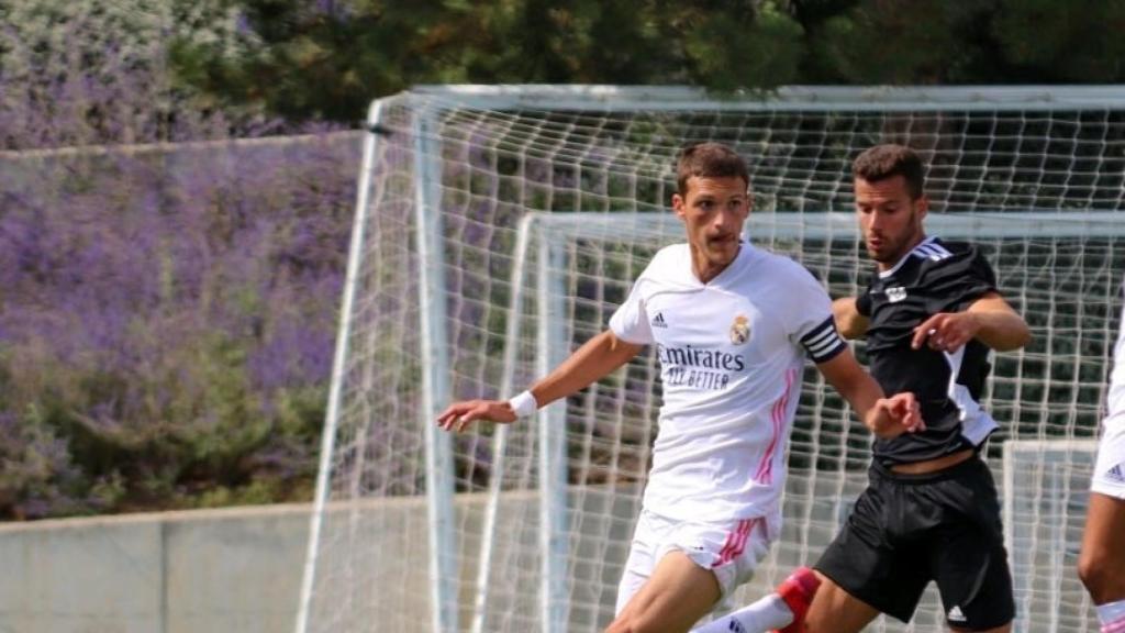 Rafa Marín, durante un partido de pretemporada con el Real Madrid Juvenil. Foto: Instagram (rafamarin04)