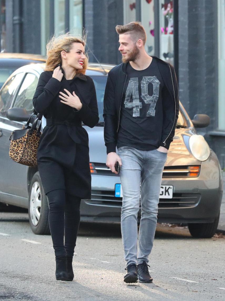 Edurne y David de Gea, en las calles de Manchester.