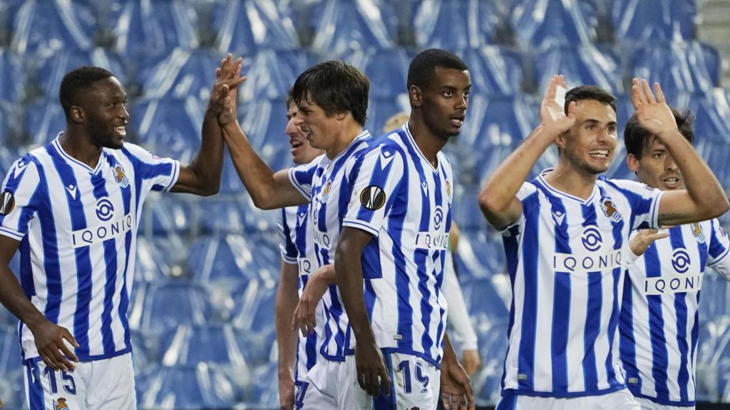 La Real Sociedad celebra un gol