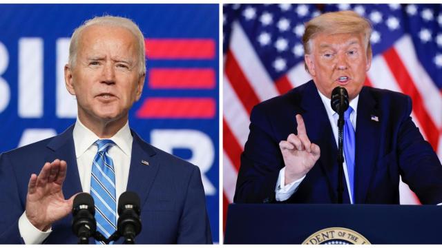 El candidato demócrata a la Casa Blanca, Joe Biden, y el republicano, Donald Trump.