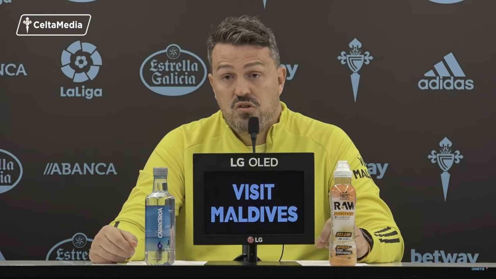 Óscar García durante la rueda de prensa previa al Elche-Celta.