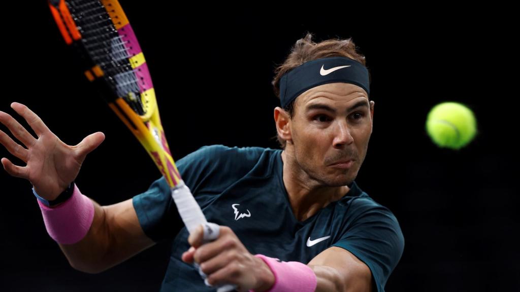 Nadal, durante el partido ante Carreño.