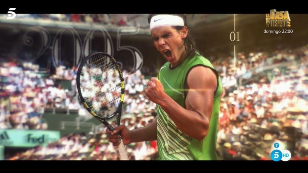 Rafa Nadal durante una victoria en 2005.