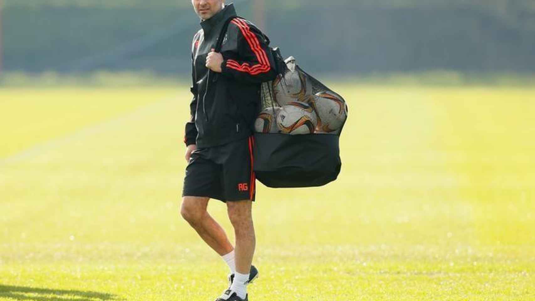Ryan Giggs durante un entrenamiento del Manchester United