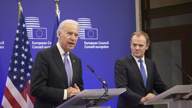 El presidente electo Joe Biden, durante una visita a Bruselas en 2015.