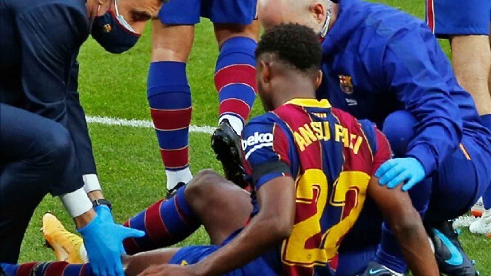 Ansu Fati, lesionado en el Barcelona - Betis de La Liga