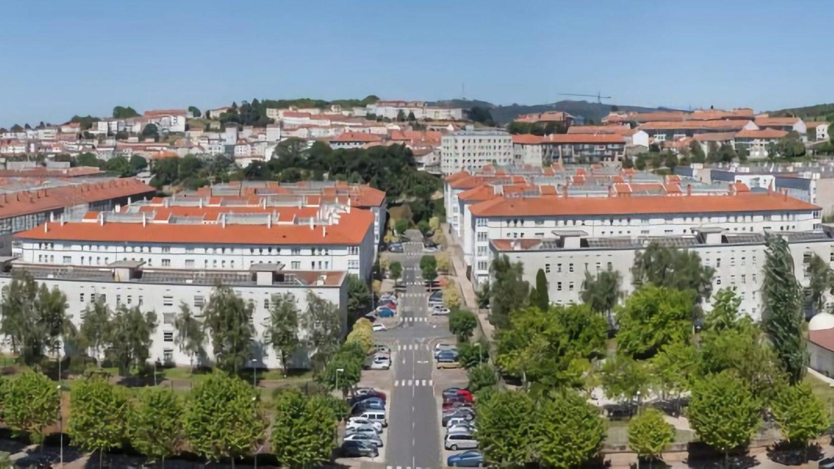 Vista del Barrio de Fontiñas desde el Parque de Carlomagno.