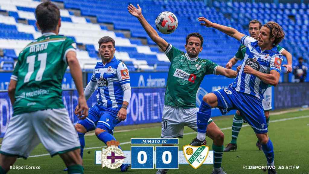 Los jugadores de Míchel Alonso tuvieron ocasiones claras para imponerse en Riazor