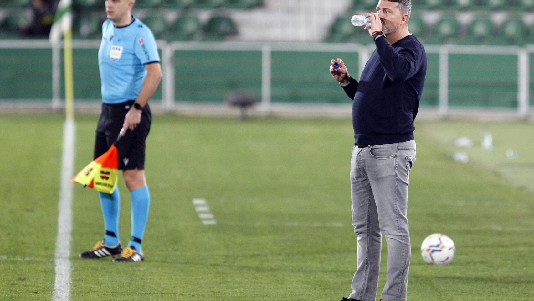 Oscar García Junyent, durante un partido del Celta