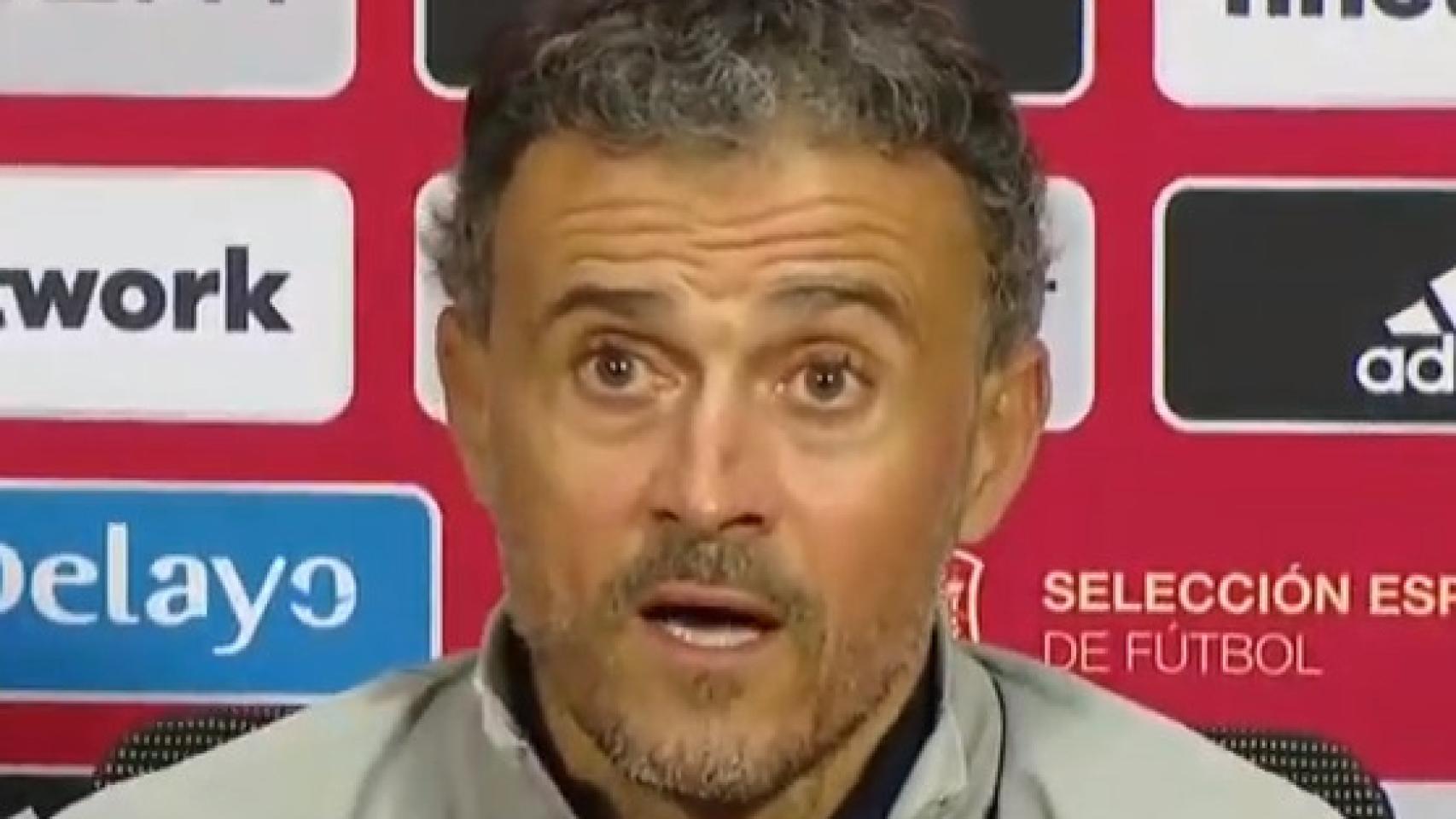 Luis Enrique, en rueda de prensa con la selección española