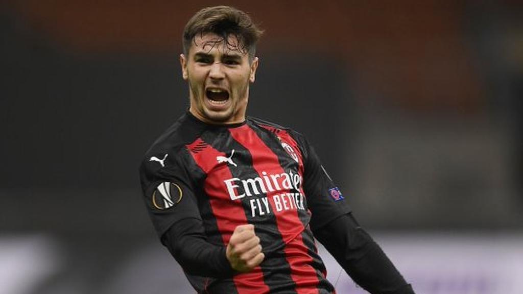 Brahim celebra un gol con el Milan