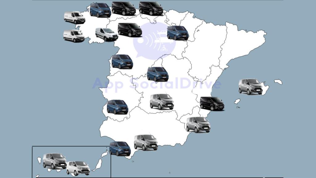 Mapa de las furgonetas de la DGT.