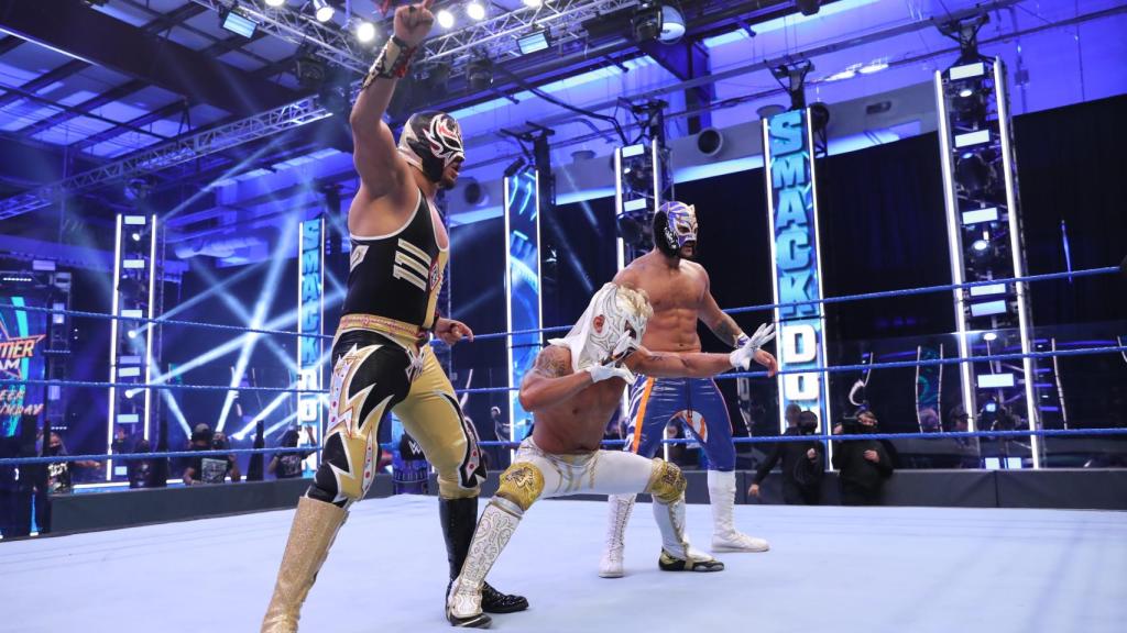 Kalisto, con Gran Metalik y Lince Dorado