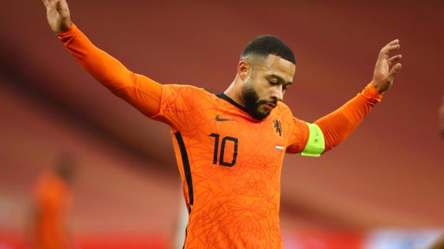 Memphis Depay, en un partido de la selección de Holanda