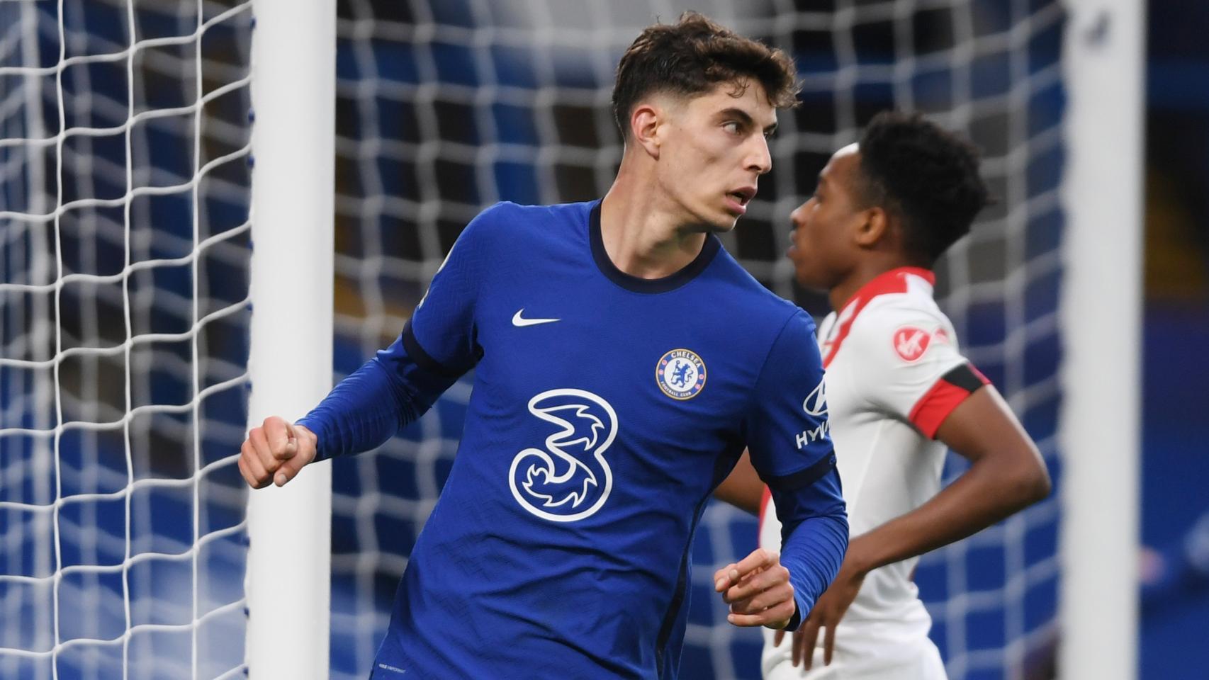 Havertz celebra un gol con el Chelsea