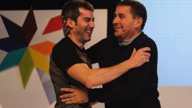 Arkaitz Rodríguez junto a Arnaldo Otegi en una imagen de archivo.