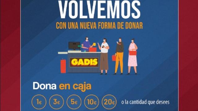 Los clientes de Gadis podrán hacer una aportación económica para los bancos de alimentos