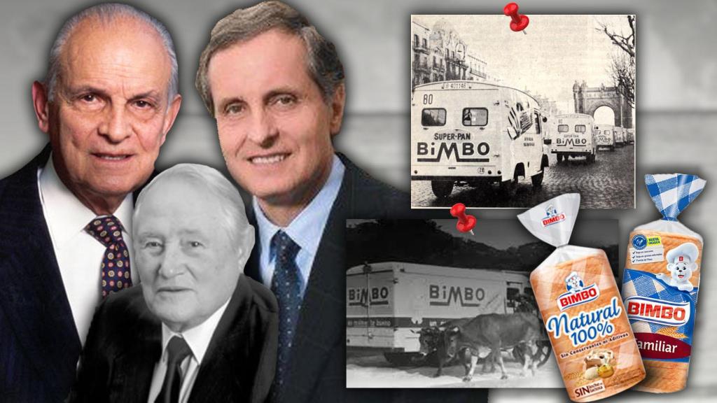 Los fundadores de Bimbo, Lorenzo Servitje y Jaime Jorba; y la segunda generación al frente de la empresa, Daniel Servitje.