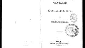 Portada de Cantares gallegos (Rosalía de Castro, 1863)