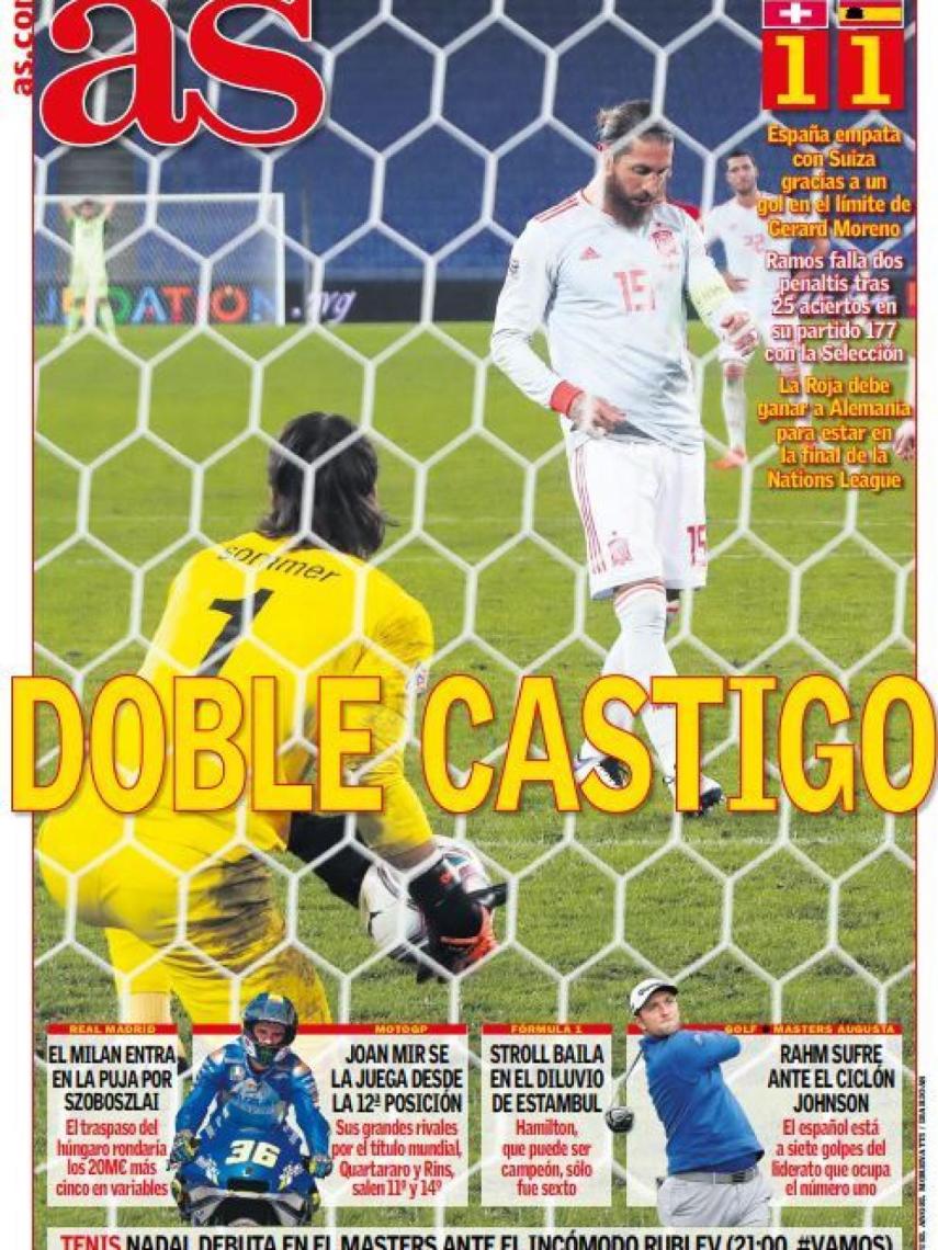 La portada del diario AS (15/11/2020)