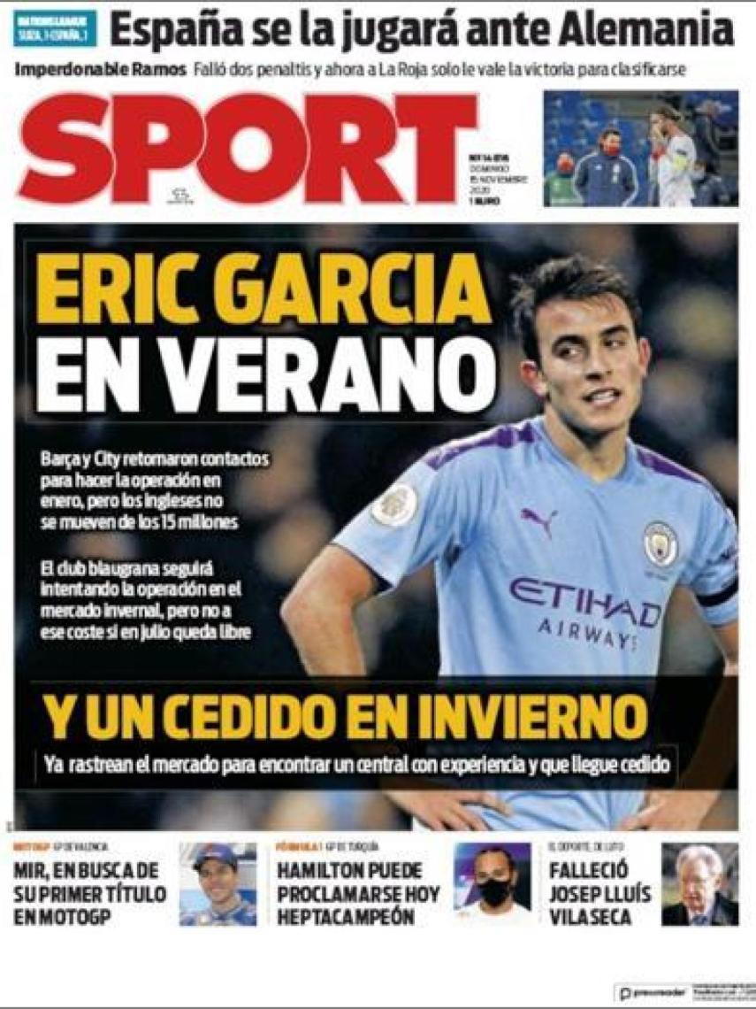 La portada del diario SPORT (15/11/2020)