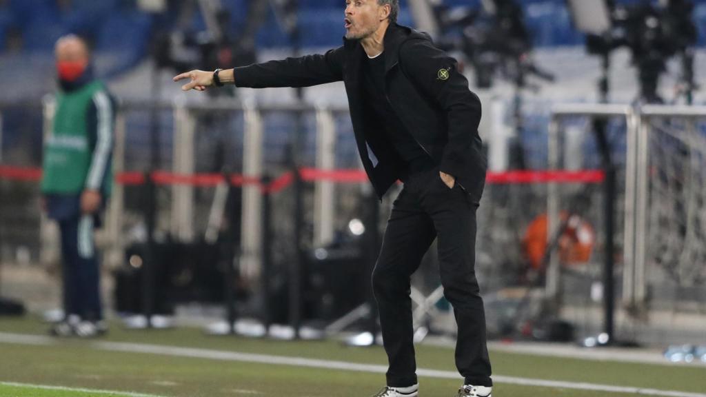 Luis Enrique, durante el Suiza - España