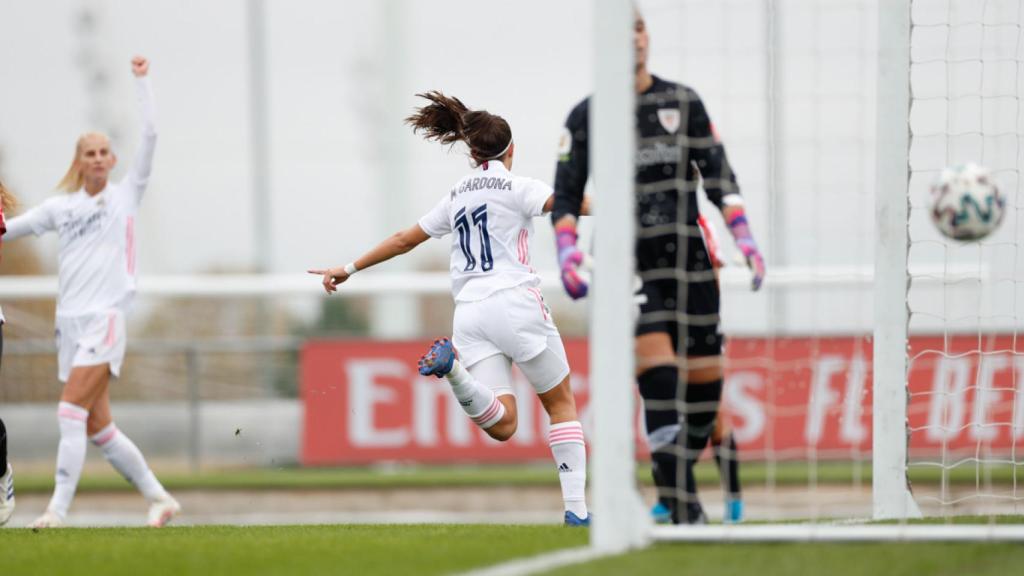 Marta Cardona celebra su gol ante el Athletic Club.