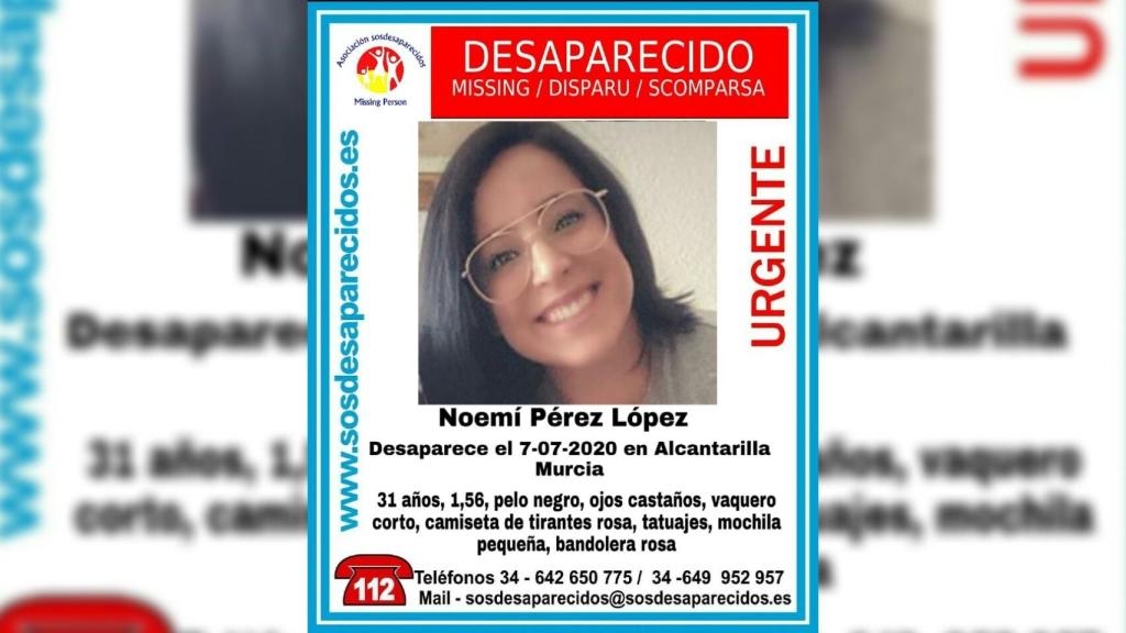 Cartel que anunciaba la desaparición de Noemí.