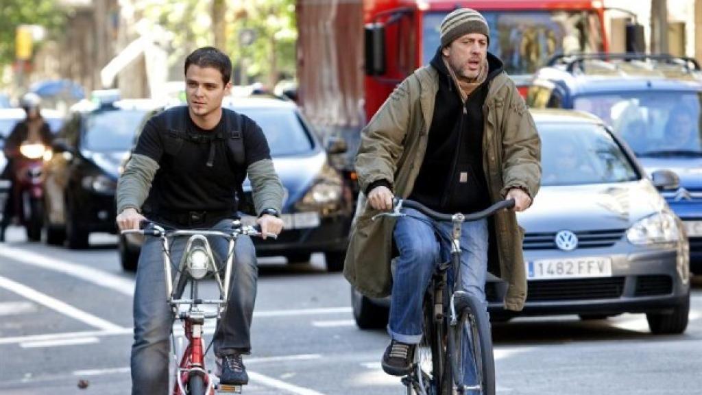 Un carril bici del centro de Barcelona.