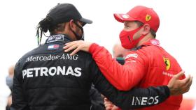 Vettel y Hamilton charlan tras el GP de Turquía