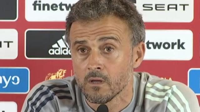 Luis Enrique, en rueda de prensa con la selección española