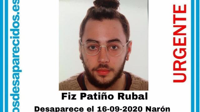 Fiz Patiño Rubal, desaparecido desde mediados de septiembre.