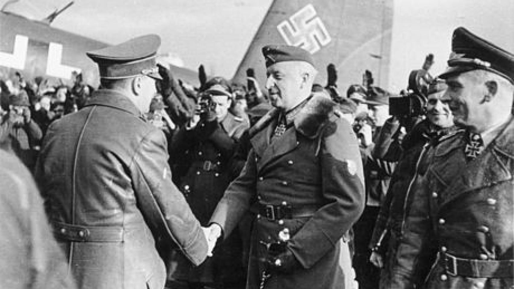 Hitler y Manstein en Zaporozhye (1943).