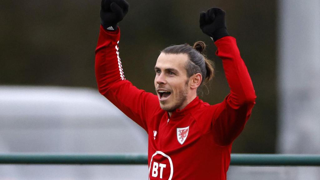 Gareth Bale, en un entrenamiento de la selección de Gales