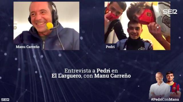 Manu Carreño, con Pedri en 'El Larguero'