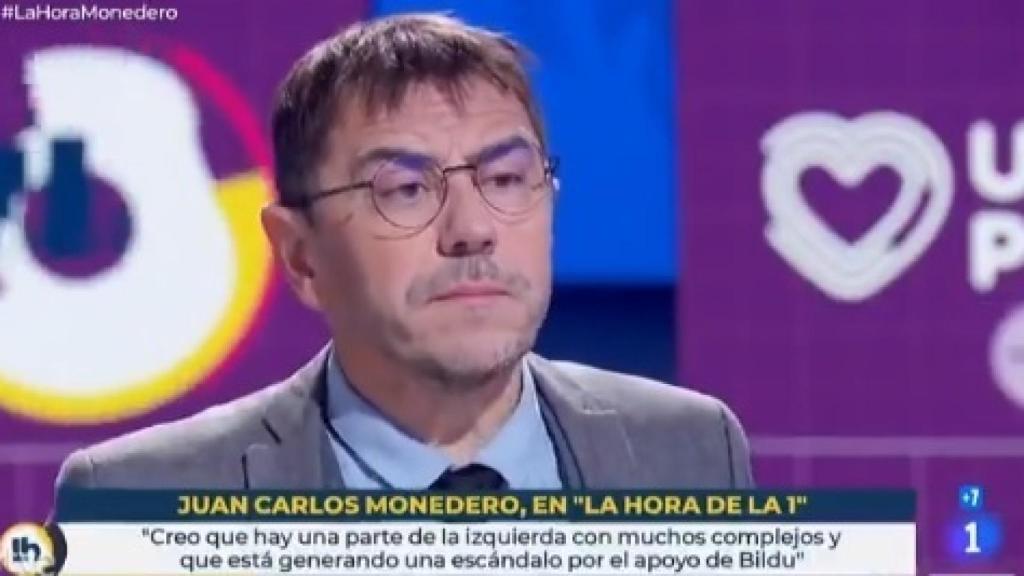 El exdirigente y fundador de Podemos, Juan Carlos Monedero, este martes en TVE.