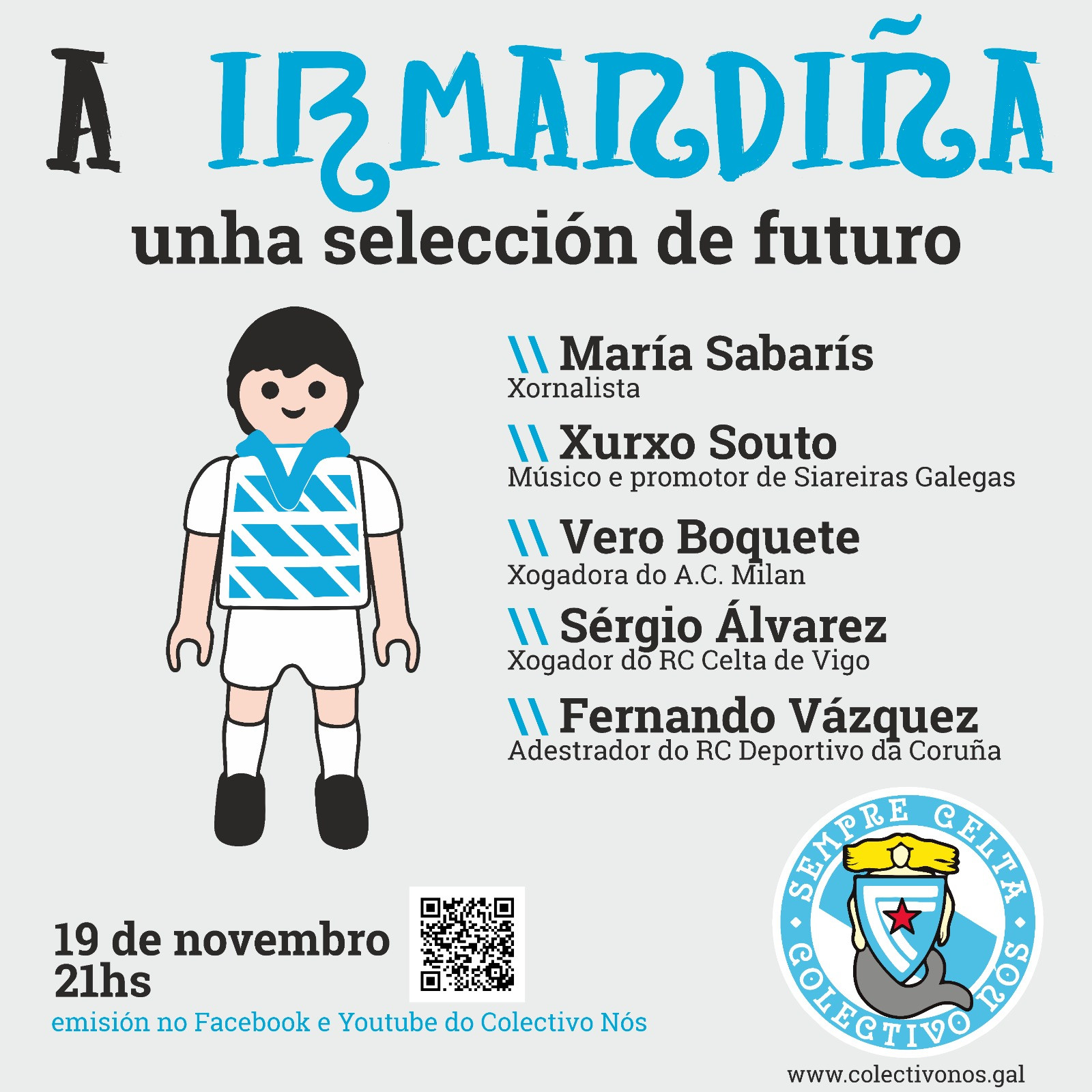 Cartel promocional de la videoconferencia A Irmandiña, unha selección de futuro. Foto: Colectivo Nós