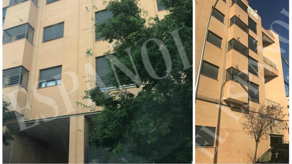Dos imágenes de la fachada del bloque en el que vive el argentino desde junio de 2019.