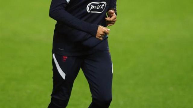 Kylian Mbappé, en un entrenamiento de la selección de Francia