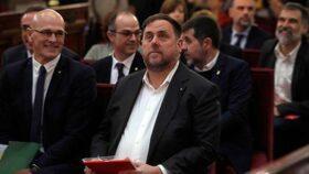 Oriol Junqueras, durante una sesión del juicio por el que terminó siendo condenado por sedición.