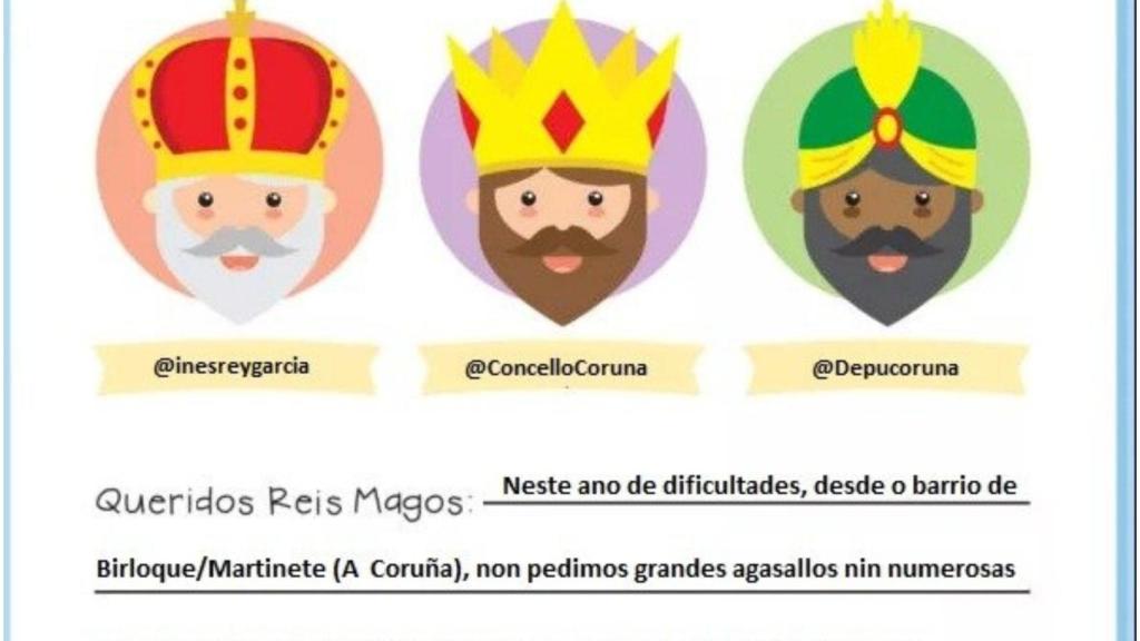 Pedimos la humanización del barrio: La carta a los Reyes Magos del Birloque (A Coruña)