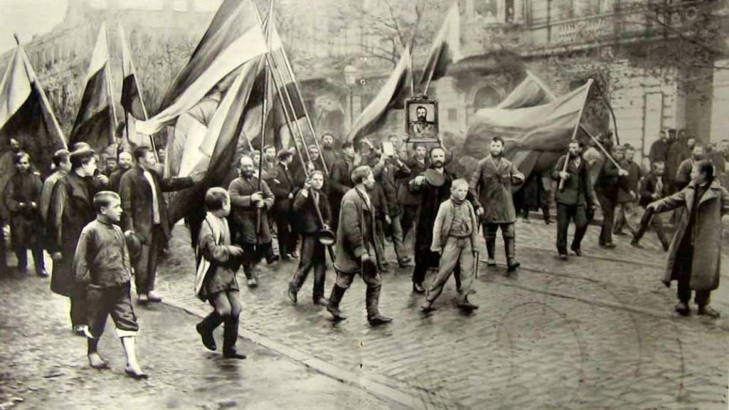 Centenanegristas manifestándose en Odesa.