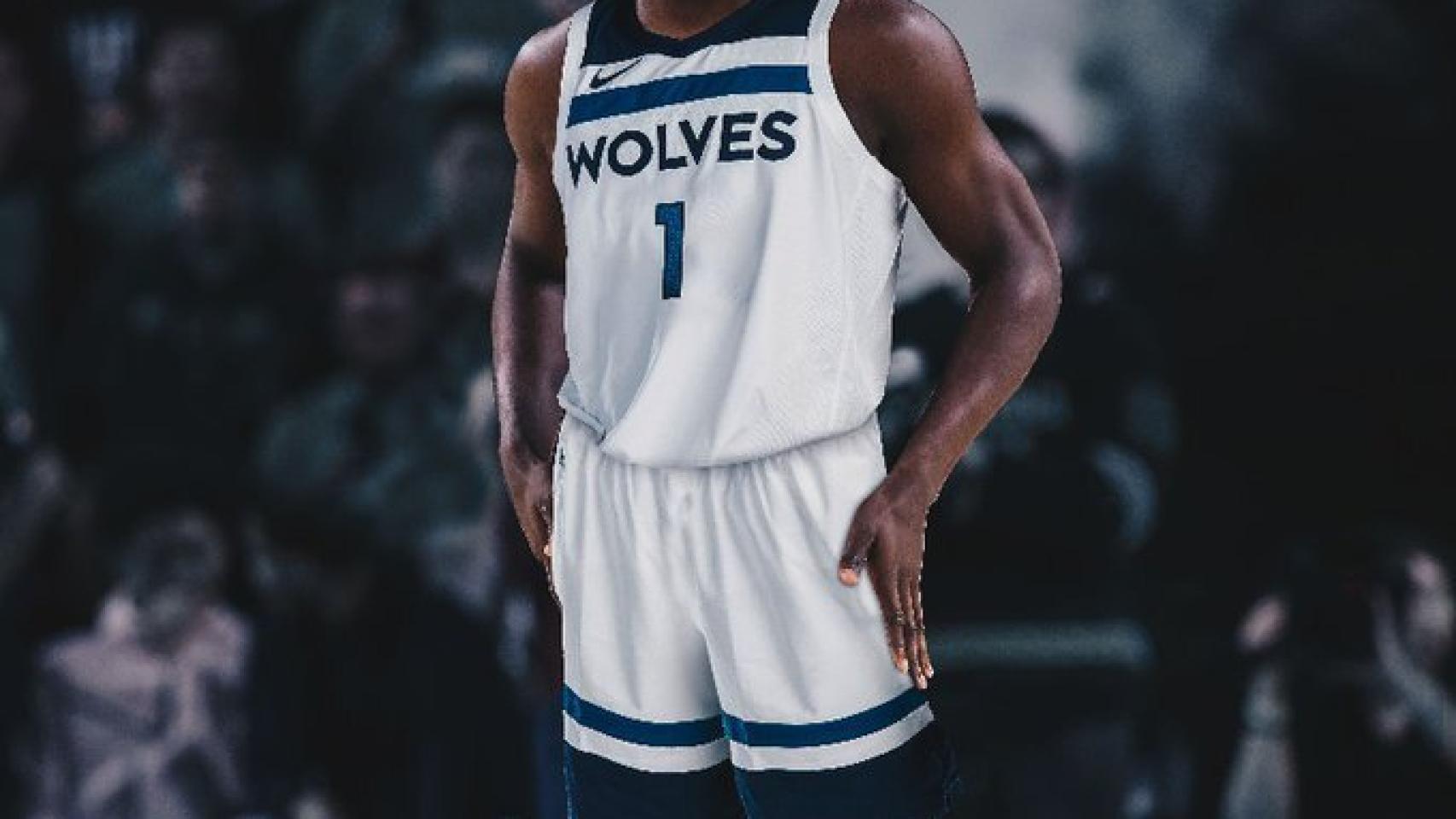 Anthony Edwards, en un fotomontaje con los Minnesota Timberwolves