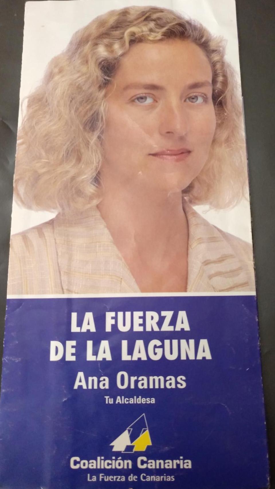 Cartel de la candidatura de Ana Oramas a la alcaldía de La Laguna.
