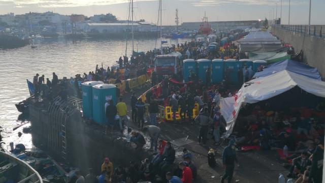 Imagen de esta semana en el muelle de Arguineguín.